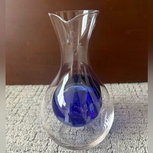 Japanese Cold Sake Blue Glass Decanter Bottle with Ice Holder